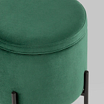 Зеленый пуф на черных ножках SANJAY варинант исполнения - 4 | Loft Concept в Орле