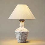 Настольная лампа с керамическим фактурным основанием и тканевым абажуром Eastern Tale варинант исполнения - 2 | Loft Concept в Орле