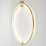 Бра светодиодное круглой формы с рамкой цвета латунь Ring Horizontal варинант исполнения - 3 | Loft Concept в Орле