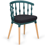 Пластиковый стул на ножках из массива бука Ferret Spiral Green варинант исполнения - 7 | Loft Concept в Орле