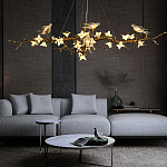 Люстра в виде золотой ветки с цветами и птичками Marvelous Garden варинант исполнения - 3 | Loft Concept в Орле