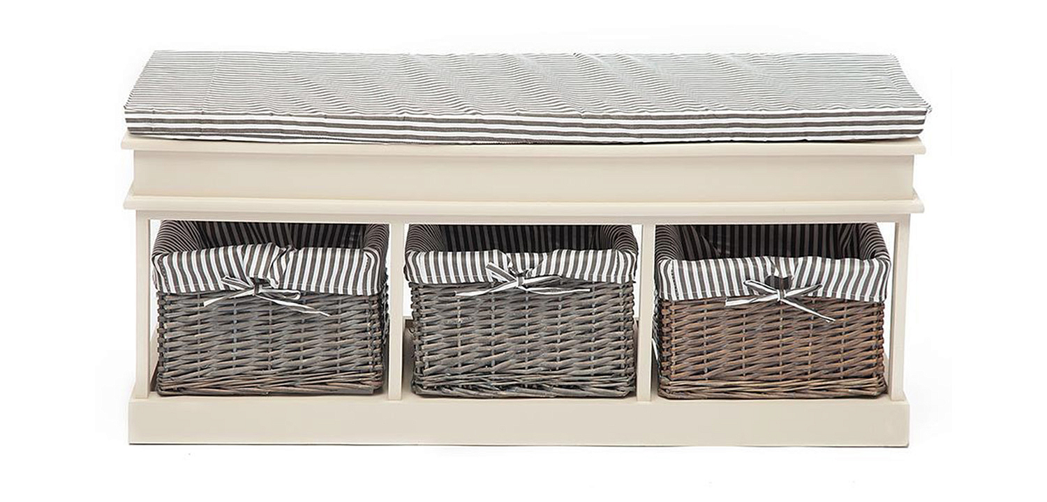 Тумба для обуви Provence Butter White 3 Boxes Тумба для обуви Provence Butter White 3 Boxes - Loft-Concept в Орле