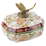 Фарфоровая шкатулка с бронзовой стрекозой Eden Garden варинант исполнения - 1 | Loft Concept в Орле