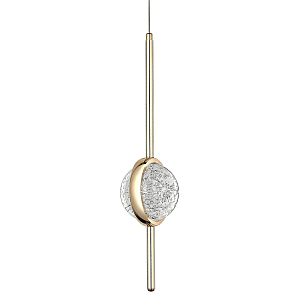 Подвесной светильник с плафоном из хрустального шара Crystal Bubbles Gold Hanging Lamp