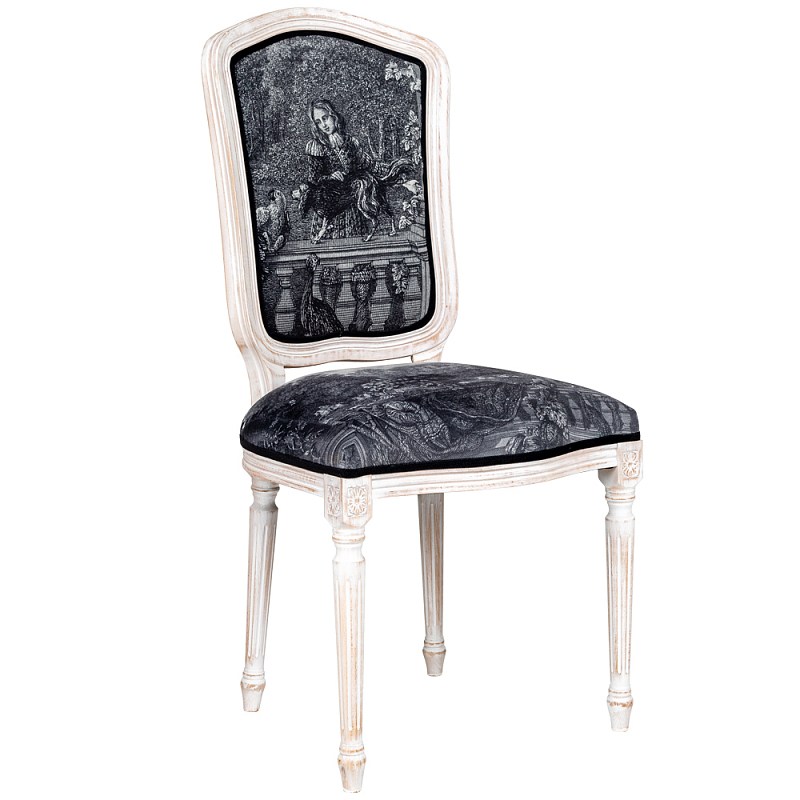 Стул Marimon Stool Черно-белый Белый винтажная патина   в Орле | Loft Concept 