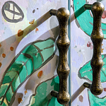 Премиальный Шкаф Defoliation двухстворчатый роспись зеленые листья  варинант исполнения - 4 | Loft Concept в Орле