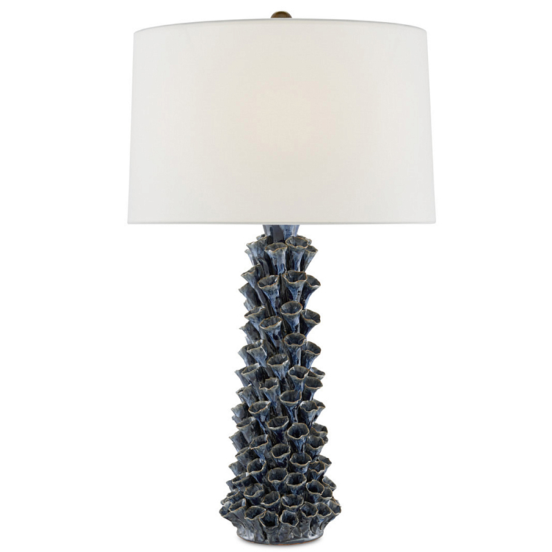 Настольная лампа с корпусом из цветков колокольчика Cascade of Blue Flowers ivory ( слоновая кость ) Синий Черный Настольная лампа с корпусом из цветков колокольчика Cascade of Blue Flowers ivory ( слоновая кость ) Синий Черный в Орле | Loft Concept