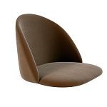 Барный стул со спинкой и металлической подставкой на 4-х деревянных ножках Коричневый Велюр Vendramin Chair варинант исполнения - 2 | Loft Concept в Орле