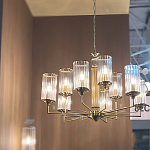 Люстра с 9-ю цилиндрическими стеклянными плафонами Jeanette варинант исполнения - 6 | Loft Concept в Орле