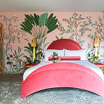 Обои ручная роспись Amazonia Florence Pink dyed silk варинант исполнения - 3 | Loft Concept в Орле