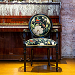 Стул с подлокотниками из натурального бука с изображением птиц и цветов Blooming Birds варинант исполнения - 2 | Loft Concept в Орле