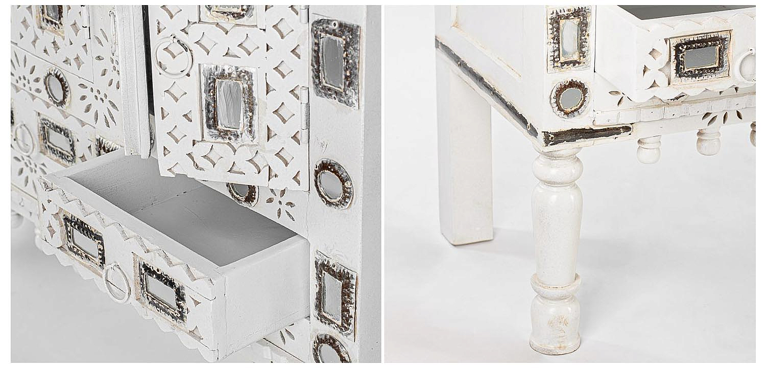 Комод в восточном стиле Indian Bone Inlay Chest of Drawers Белый Комод в восточном стиле Indian Bone Inlay Chest of Drawers Белый - Loft-Concept в Орле