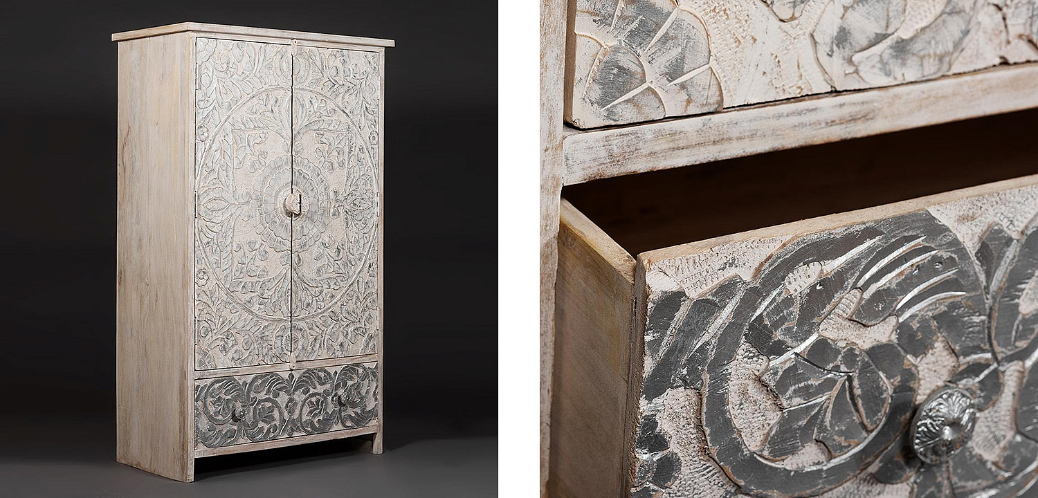 Шкаф Indian antique white Cupboard - Loft-Concept в Орле