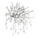 Бра с лучеобразным основанием и подвесками из прозрачного стекла в виде длинных капель Droplet Chandelier варинант исполнения - 9 | Loft Concept в Орле