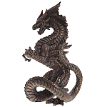 Декоративная статуэтка Дракон Dark Bronze Dragon Holding Sphere Statuette варинант исполнения - 3 | Loft Concept в Орле