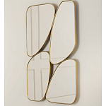 Зеркало в ассиметричной раме золотистого цвета Chaotic варинант исполнения - 1 | Loft Concept в Орле