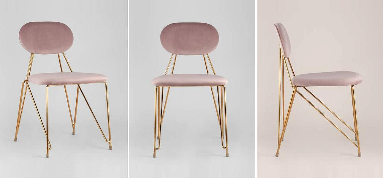 Стул Alice Chair Велюр Пастельно-Розовый Стул Alice Chair Велюр Пастельно-Розовый - Loft-Concept в Орле