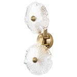 Бра с ветвистыми бронзовыми элементами и стеклянными рифлеными дисками Textured Glass Bra варинант исполнения - 1 | Loft Concept в Орле