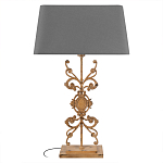 Настольная лампа на ажурном чугунном основании с серым абажуром Openwork Lamp варинант исполнения - 1 | Loft Concept в Орле