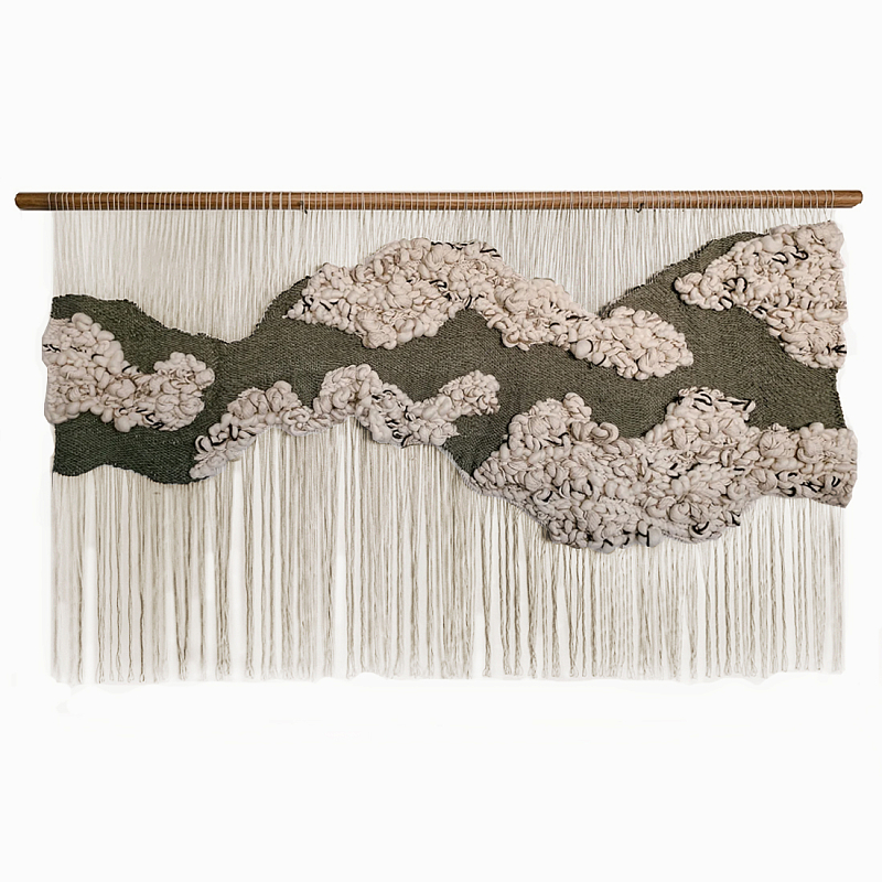 Большой дизайнерский Гобелен Tapestry Misty Morning II Белый Коричневый в Орле | Loft Concept 