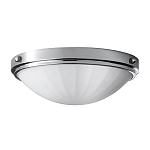 Потолочный светильник для ванных комнат цвета хром с белым матовым ребристым плафоном в форме полусферы Feiss варинант исполнения - 1 | Loft Concept в Орле