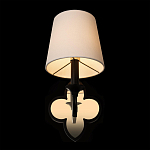 Бра с белым текстильным абажуром и декоративным основанием в виде четырехлистника с зеркальной вставкой Vitorino варинант исполнения - 11 | Loft Concept в Орле