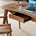 Стол рабочий округлой формы с ящиком  Working Moonnut Table варинант исполнения - 5 | Loft Concept в Орле