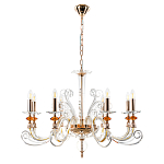 Люстра с 8-ю лампочками и изогнутыми прозрачными элементами из стекла Twisted Glass Candles Chandelier варинант исполнения - 2 | Loft Concept в Орле