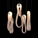 Подвесной светильник белого цвета с 6-ю изогнутыми плафонами Flow Loop варинант исполнения - 6 | Loft Concept в Орле