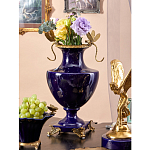 Ваза темно-синего цвета из фарфора с бронзовыми стрекозами Eden Garden porcelain and bronze варинант исполнения - 6 | Loft Concept в Орле