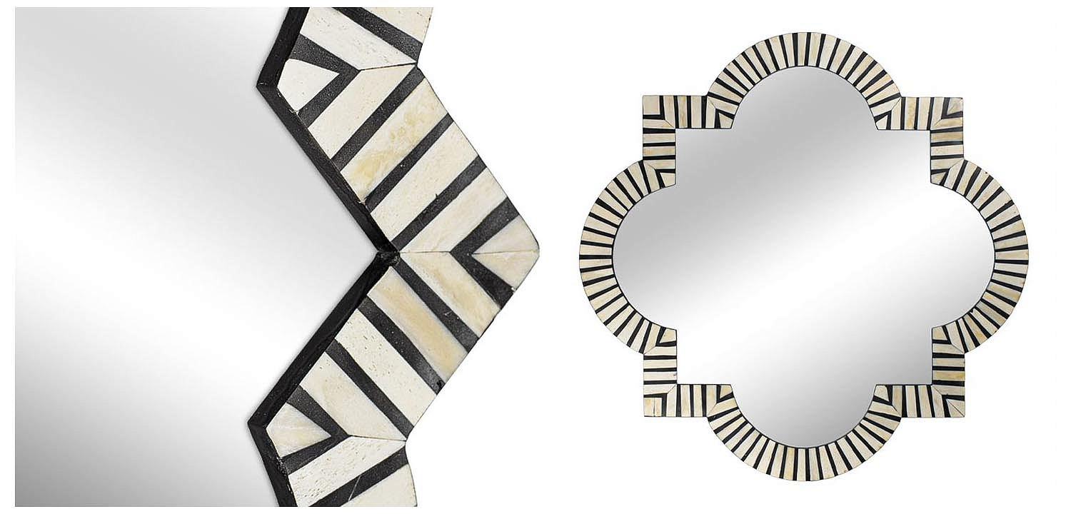 Зеркало Bone Inlay Mirror black and white Зеркало Bone Inlay Mirror black and white - Loft-Concept в Орле