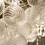 Люстра подвесная с рифлёными стеклянными шарами в форме воздушного облака Berries Chandelier варинант исполнения - 5 | Loft Concept в Орле