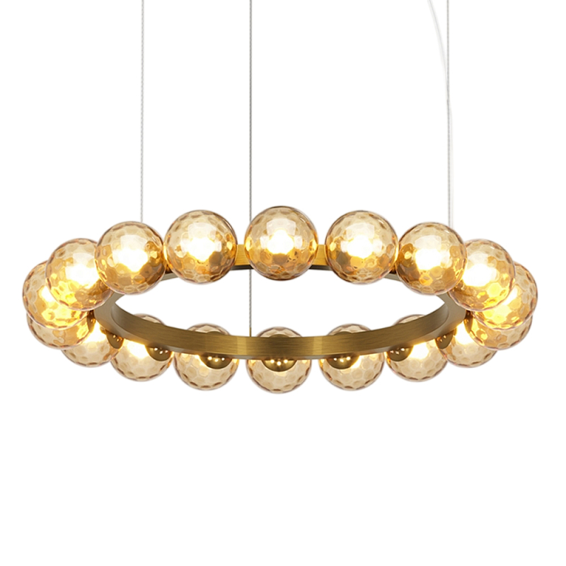Люстра подвесная Ambre 3000К Латунь Янтарный в Орле | Loft Concept 