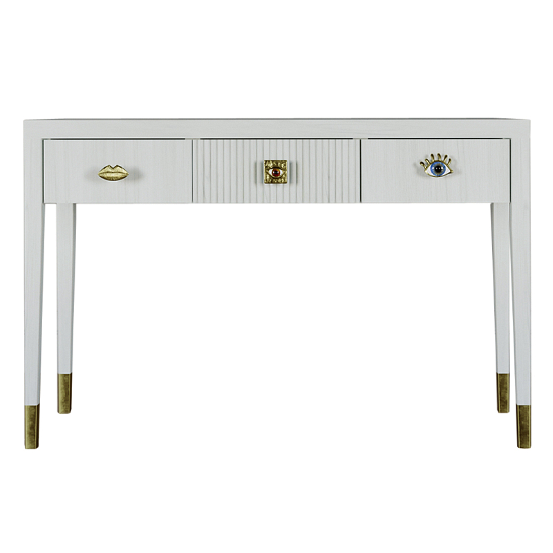 Дизайнерский Письменный стол Elsa Dreams White с тремя ящиками Белый в Орле | Loft Concept 