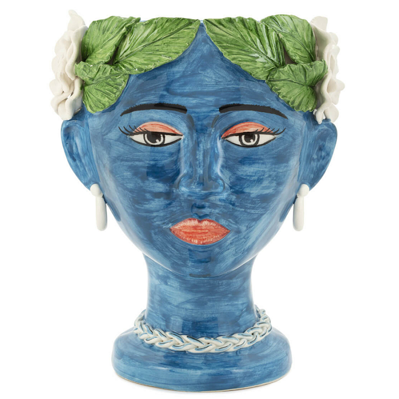 Ваза VASE HEAD SELVA COLOR dark blue Синий Зеленый в Орле | Loft Concept 