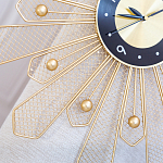 Часы настенные из металла в виде солнца с чёрным циферблатом Mirror Tower Clock варинант исполнения - 3 | Loft Concept в Орле