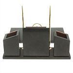 Настольный письменный набор из лемезита и змеевика с часами Royal Accessory варинант исполнения - 5 | Loft Concept в Орле