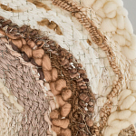 Овальный Современный Гобелен Абстракция в бежевых тонах Shallow варинант исполнения - 6 | Loft Concept в Орле