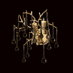 Бра в форме ветвей деревьев золотого цвета с прозрачными подвесками-каплями Droplet Bra варинант исполнения - 2 | Loft Concept в Орле