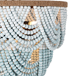 Круглый потолочный светильник с подвесками из круглых деревянных бусин Ombre Wooden Beads Blue Ceiling Lamp варинант исполнения - 1 | Loft Concept в Орле