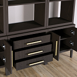 Модульный стеллаж Primo из трех составных элементов Темный орех варинант исполнения - 5 | Loft Concept в Орле