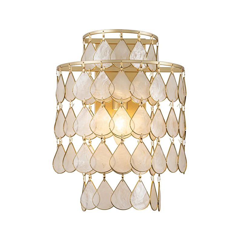 Бра с декором из натуральной морской ракушки Iridescent Light Перламутровый Золотой в Орле | Loft Concept 
