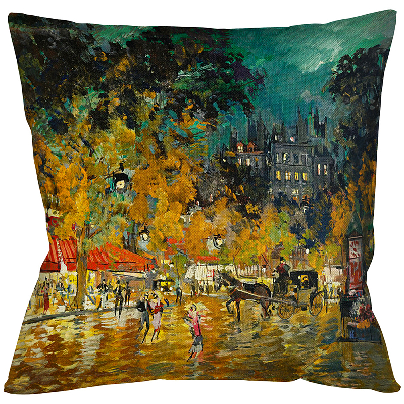 Подушка декоративная Париж Impressionism in Art Мульти Бежевый Подушка декоративная Париж Impressionism in Art Мульти Бежевый в Орле | Loft Concept