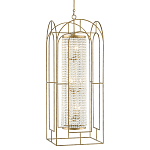 Люстра золотая с внутренним цилиндром из хрустальных бусин Romantic Lantern варинант исполнения - 2 | Loft Concept в Орле