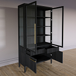 Витрина Primo со стеклянными фасадами и буфетом шпон Черный дуб варинант исполнения - 4 | Loft Concept в Орле