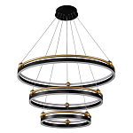 Люстра подвесная с тремя кольцами черного и золотого цвета Ring Horizontal варинант исполнения - 1 | Loft Concept в Орле