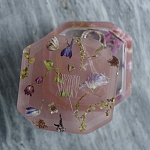 Шкатулка из эпоксидной смолы с цветами розовая Epoxy Resin Square Box Pink варинант исполнения - 6 | Loft Concept в Орле