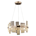 Люстра подвесная круглая с рифлёными прозрачными элементами и золотым основанием Aurea Vista варинант исполнения - 1 | Loft Concept в Орле