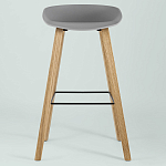 Барный стул на ножках из натурального дерева Boras Grey варинант исполнения - 3 | Loft Concept в Орле