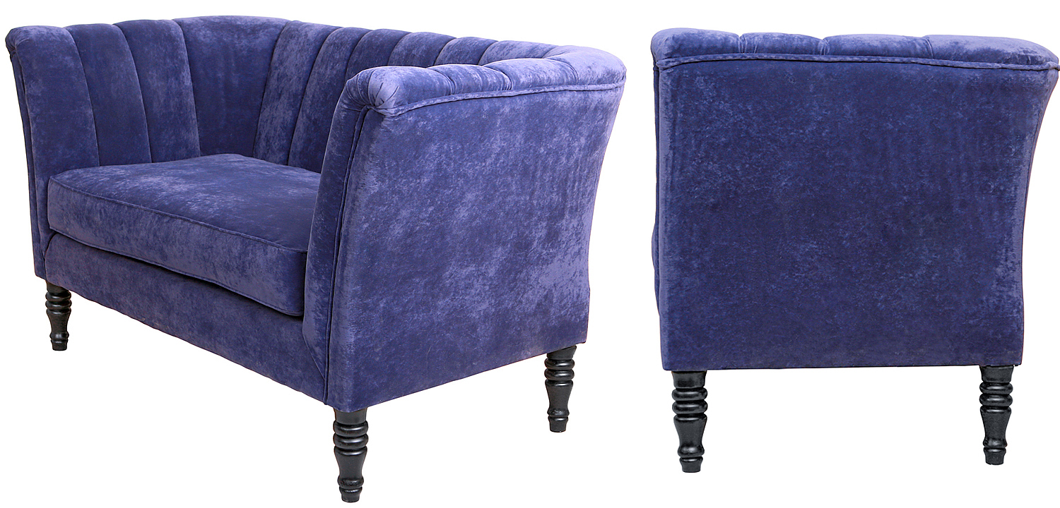 Диван Joffroi Sofa velour blue Диван Joffroi Sofa velour blue - Loft-Concept в Орле